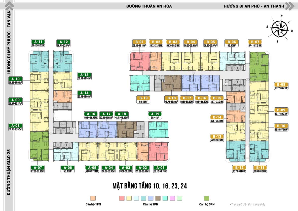 Mặt bằng tầng 10-16-23-24