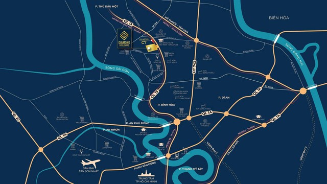 Diamond Boulevard hưởng lợi kép từ Metro số 2 và Quốc lộ 13 mở rộng 2 Vị trí đắc địa giúp khu căn hộ Diamond Boulevard hưởng lợi kép từ sự bứt phá hệ thống giao thông