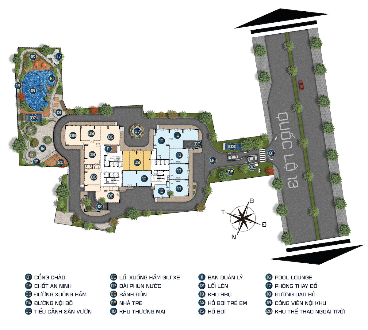 Mặt bằng tầng tiện ích dự án căn hộ Diamond Boulevard